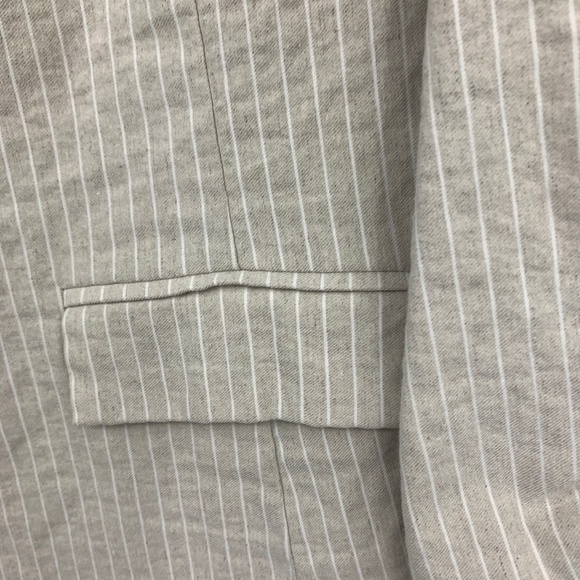 89th & Madison womens XL jacket‎ stripes one button ruched sleeves linen blend - Picture 3 of 7